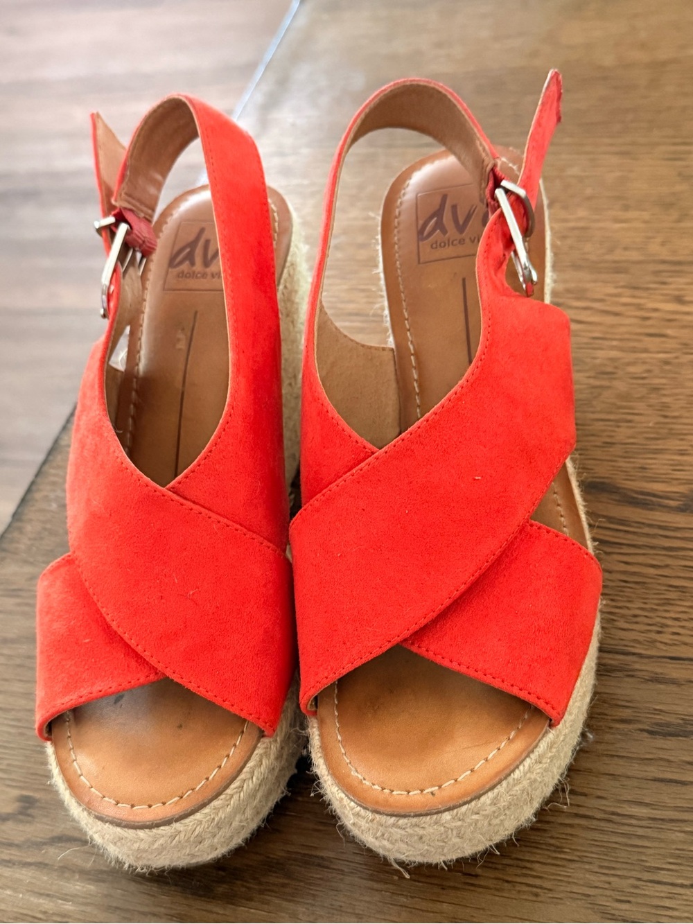 dv by Dolce Vita Red Suede Slingback Sandals - Picture 7 of 10